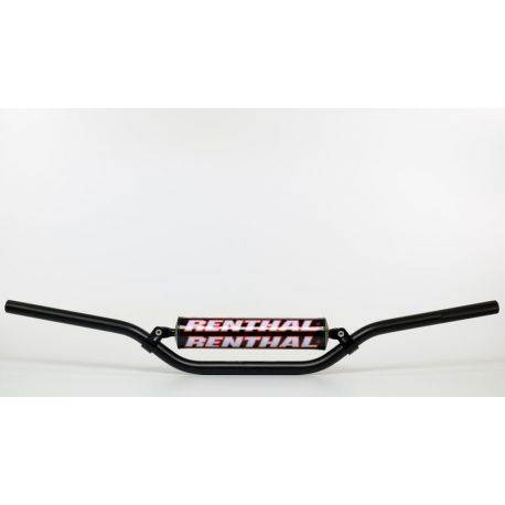 Guidon Ø22,2mm avec barre RENTHAL Classic Ricky Carmichael noir/mousse noire Honda/HM