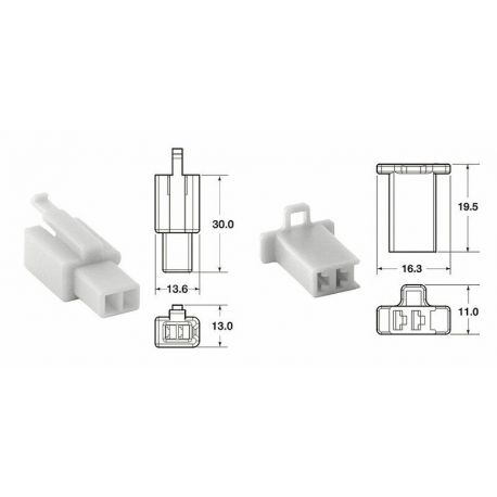 Jeu de connectiques 2 voies 110 ML BIHR type origine Ø0,5mm²/0,85mm² - 5 jeux complets