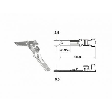 Cosse mâle série 110 ML BIHR Ø0,85mm²/1,25mm² - 50pièces