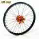 Roue avant complète HAAN WHEELS A60 21x1,60x36T jante noir/moyeu orange/rayons noir/têtes de rayons orange