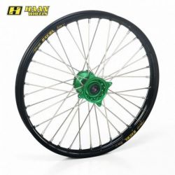 Roue avant complète HAAN WHEELS 21x1,60 jante noir/moyeu vert Kawasaki KX250/450F