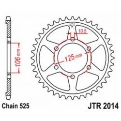 Couronne JT SPROCKETS 50 dents acier pas 525 type 2014