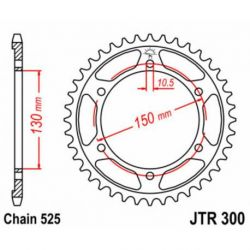 Couronne JT SPROCKETS 46 dents acier pas 525 type 300