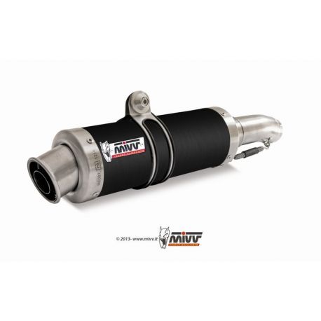 Silencieux double MIVV GP inox brossé noir Aprilia RSV1000