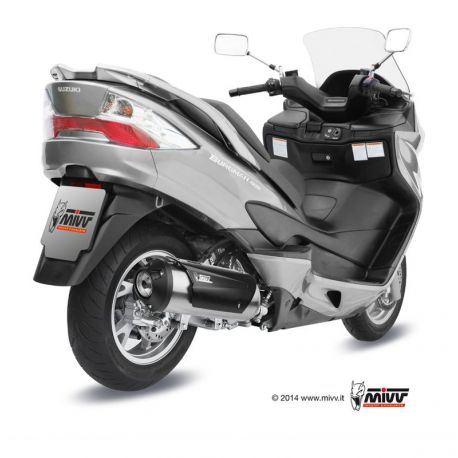 Ligne complète MIVV Urban catalysée inox silencieux inox brossé/casquette ABS noir Suzuki Burgman 400