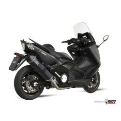 Ligne complète MIVV Speed Edge inox silencieux acier noir/casquette carbone Yamaha T-MAX 530