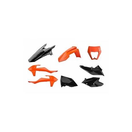 Kit plastique POLISPORT Enduro orange/noir KTM EXC/EXC-F