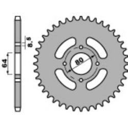 Couronne PBR 45 dents acier pas 428 type 838