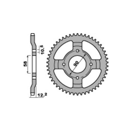 Couronne PBR 50 dents acier pas 428 type 273