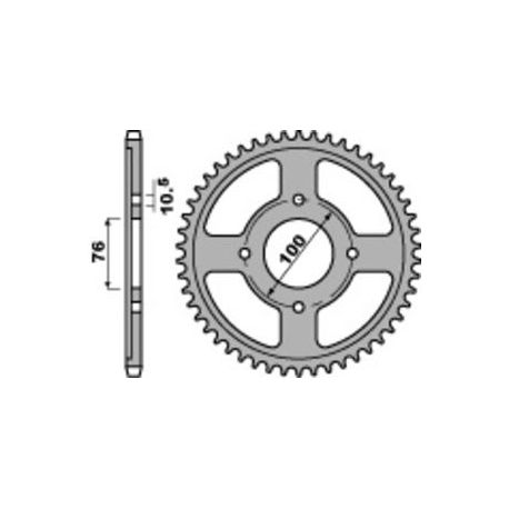 Couronne PBR 56 dents acier pas 428 type 803