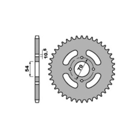 Couronne PBR 42 dents acier pas 428 type 4304