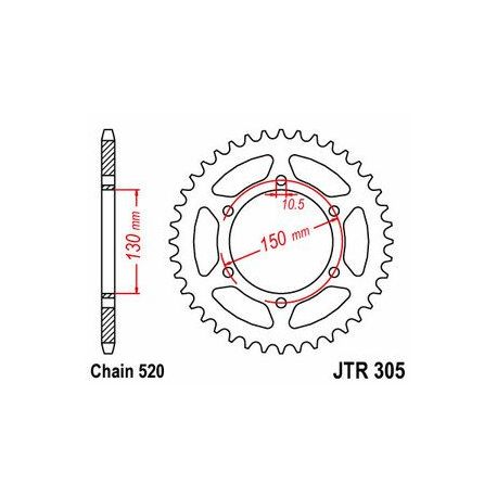 Couronne JT SPROCKETS 46 dents acier pas 520 type 305