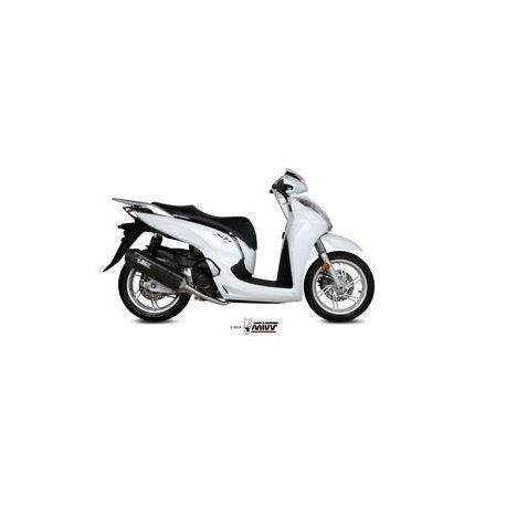 Ligne complète MIVV Speed Edge inox/silencieux Steel Black/casquette carbone Honda SH 300