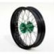 Roue avant complète ART SM 17x3,50 jante noir/moyeu vert Kawasaki KX250F