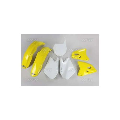 Kit plastique UFO couleur origine jaune/blanc Suzuki RM125/250