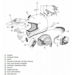 Grille ventilation arai casque off-road tickle blue