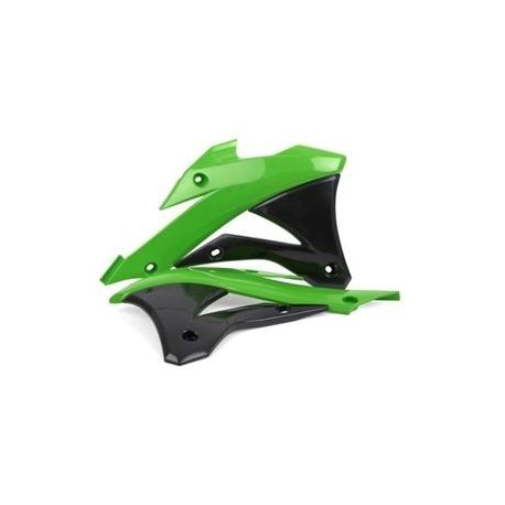 Ouïes de radiateur Polisport couleur origine vert/noir Kawasaki KX85/KX100