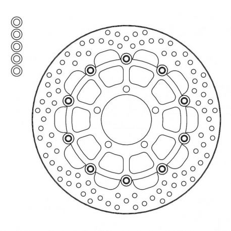 BRAKE ROTOR FLOATING HALO ROUND BLACK