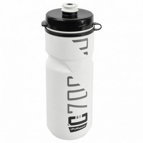 Bidon POLISPORT 700ml C700 blanc/noir bouchon à clipser