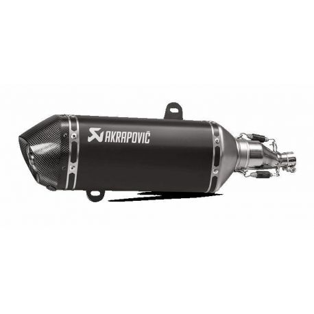 SLIP-ON LINE MUFFLER BLACK STAINLESS STEEL CARBON END CAP