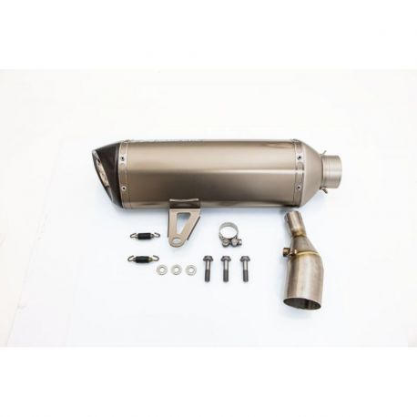 SLIP-ON LINE MUFFLER STAINLESS STEEL CARBON END CAP