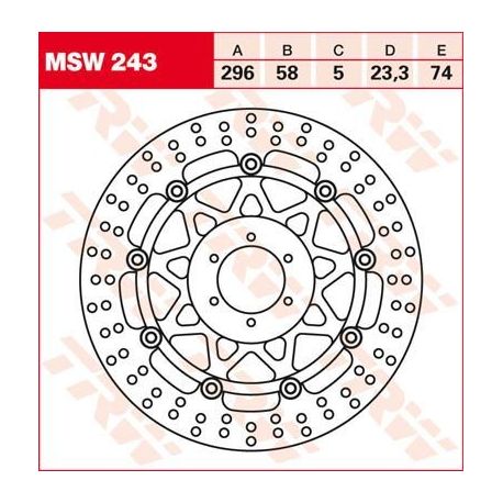 BRAKE ROTOR FLOATING 296 ROUND STANDARD-DESIGN