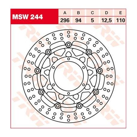 BRAKE ROTOR FLOATING 296 ROUND STANDARD-DESIGN