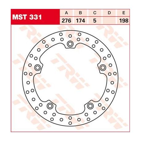 BRAKE ROTOR FIXED 250 ROUND REAR