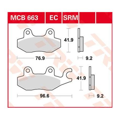 BRAKE PAD SRM SINTER SCOOTER 125