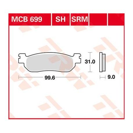 BRAKE PAD SRM SINTER SCOOTER 125