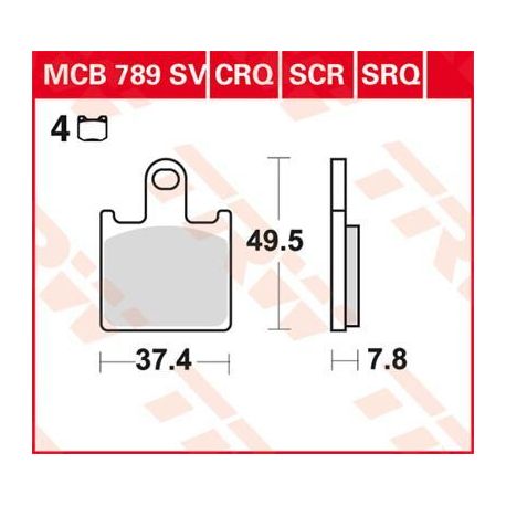 BRAKE PAD SCR SINTER CARBON RACE LONGLIFE