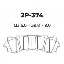 Plaquettes de frein NISSIN 2P-374ST métal fritté