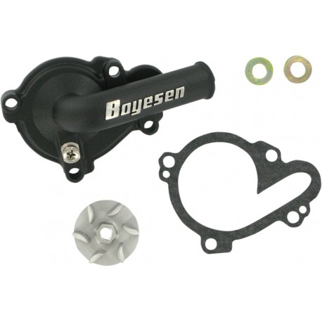 WATER PUMP COVER & IMPELLER KIT SUPERCOOLER ALUMINUM BLACK