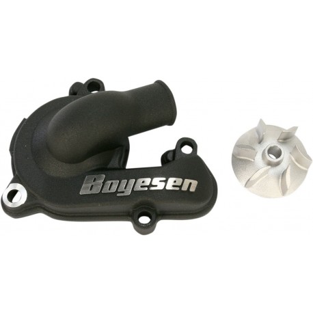 WATER PUMP COVER & IMPELLER KIT SUPERCOOLER ALUMINUM BLACK