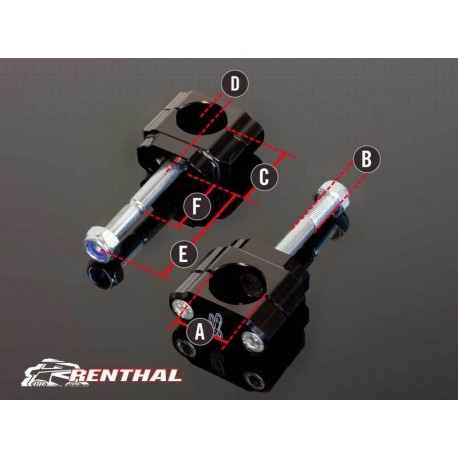 Pontets de guidon RENTHAL 36Tech Ø36mm Offset +5mm Fatbar36